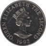 Монета. Олдерни. 2 фунта 1992 год. 40 лет правления Королевы Елизаветы II. рев.