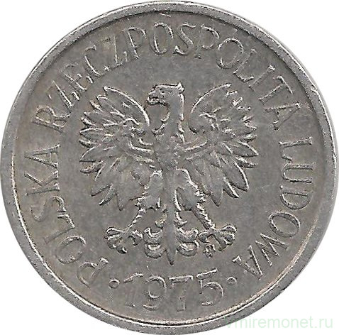 Монета. Польша. 20 грошей 1975 год. 