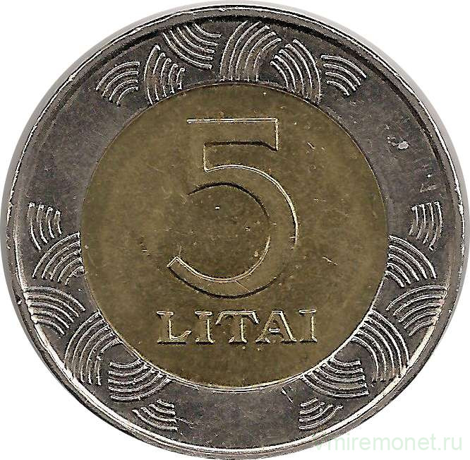 Монета. Литва. 5 литов 1999 год.