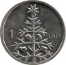 Аверс. Монета. Латвия. 1 лат 2009 год. Рождественская ёлка.