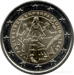 Монета. Германия. 2 евро 2024 год. 175 лет Конституции Паульскирхе (J).