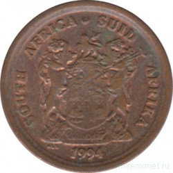 Монета. Южно-Африканская республика (ЮАР). 1 цент 1994 год.