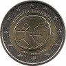 Аверс. Монета. Греция. 2 евро 2009 год. 10 лет экономическому и валютному союзу.