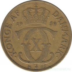Монета. Дания. 2 кроны 1939 год.