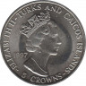 Монета. Тёркс и Кайкос. 5 крон 1997 год. 60 лет коронации Георга VI. рев.