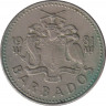 Монета. Барбадос. 25 центов 1981 год. ав.