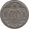 Монета. Австро-Венгерская империя. 10 геллеров 1907 год. ав.