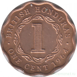 Монета. Британский Гондурас. 1 цент 1964 год.