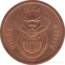 Монета. Южно-Африканская республика (ЮАР). 5 центов 2004 год.