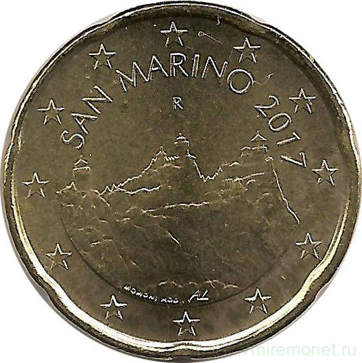 Монета. Сан-Марино. 20 центов 2017 год.