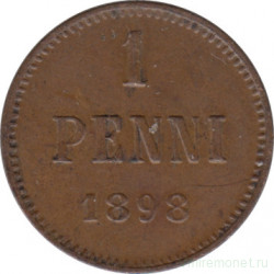Монета. Русская Финляндия. 1 пенни 1898 год.