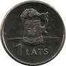 Аверс. Монета. Латвия. 1 лат 2011 год. Пивная кружка.
