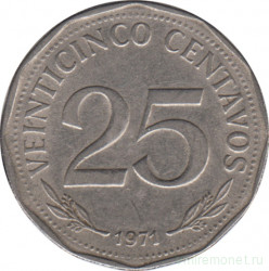 Монета. Боливия. 25 сентаво 1971 год.