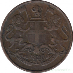 Монета. Британская Индия. Ост-Индская компания (1834 - 1858). 1/4 анны 1835 год.