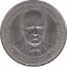 Монета. Великобритания. Остров Мэн. 1 крона 1974 год. 100 лет со дня рождения Уинстона Черчилля. ав.