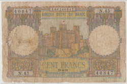 Банкнота. Марокко. 100 франков 1951 год. Тип 45.