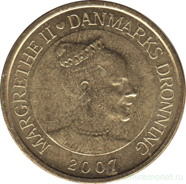 Монета. Дания. 20 крон 2007 год.