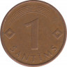 Монета. Латвия. 1 сантим 1997 год. рев.