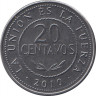 Монета. Боливия. 20 сентаво 2010 год. ав.