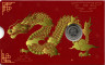 Жетон памятный. Монетный двор СПМД. 2024 - год дракона по лунному календарю. В блистере, с календарем на 2024 год.