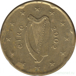 Монета. Ирландия. 20 центов 2002 год.