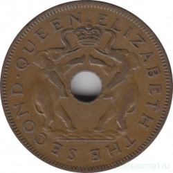 Монета. Родезия и Ньясаленд. 1 пенни 1957 год.
