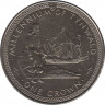 Монета. Великобритания. Остров Мэн. 1 крона 1979 год. 1000 лет Тинвальду. Ост-индский корабль. ав.