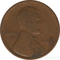 Монета. США. 1 цент 1920 год.
