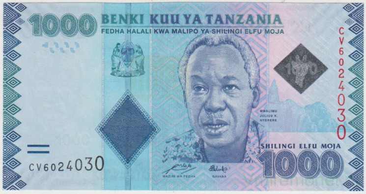 Банкнота. Танзания. 1000 шиллингов 2010 год. Тип 41а.