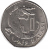 Монета. Гамбия. 1 даласи 1987 год. рев.