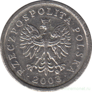 Монета. Польша. 10 грошей 2003 год.