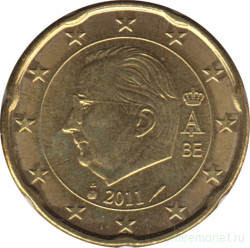Монета. Бельгия. 20 центов 2011 год.