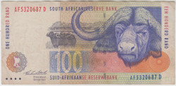Банкнота. Южно-Африканская республика (ЮАР). 100 рандов 1994 - 1999 года. Тип 126а.