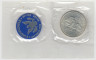 Монета. США. 1 доллар 1971 год. Монетный двор S. Серебро. В конверте, с жетоном. рев.