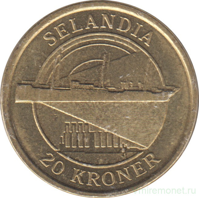 Монета. Дания. 20 крон 2008 год. Корабли - Селандия.