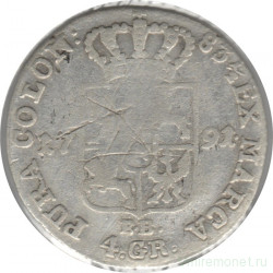 Монета. Польша. 4 серебряных гроша 1791 год.