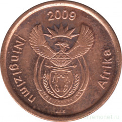 Монета. Южно-Африканская республика (ЮАР). 5 центов 2009 год.