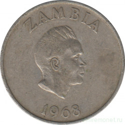 Монета. Замбия. 20 нгве 1968 год.