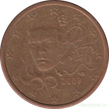 Монета. Франция. 1 цент 2009 год.