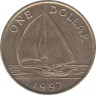 Монета. Бермудские острова. 1 доллар 1997 год. ав.