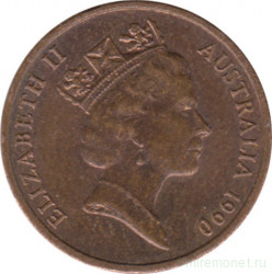 Монета. Австралия. 1 цент 1990 год.