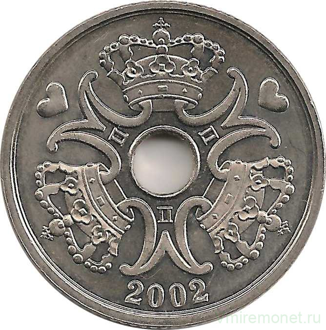 Монета. Дания. 5 крон 2002 год.