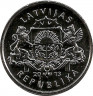 Реверс. Монета. Латвия. 1 лат 2013 год. Равенство валют.