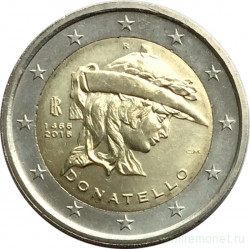 Монета. Италия. 2 евро 2016 год. Донателло.