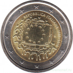 Монета. Италия. 2 евро 2015 год. Флагу Европы 30 лет.