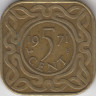 Монета. Суринам. 5 центов 1971 год. ав.