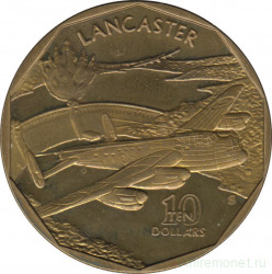 Монета. Маршалловы острова. 10 долларов 1991 год. Avro Lancaster.