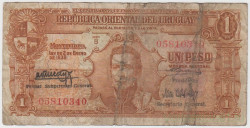 Банкнота. Уругвай. 1 песо 1939 год. Тип 35aB.