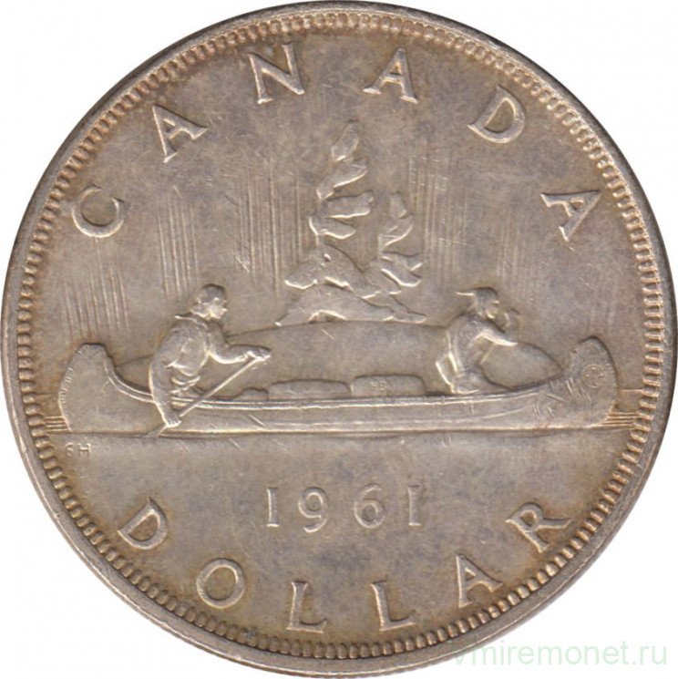Монета. Канада. 1 доллар 1961 год.