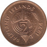 Монета. Фолклендские острова. 1/2 пенни 1974 год. ав.